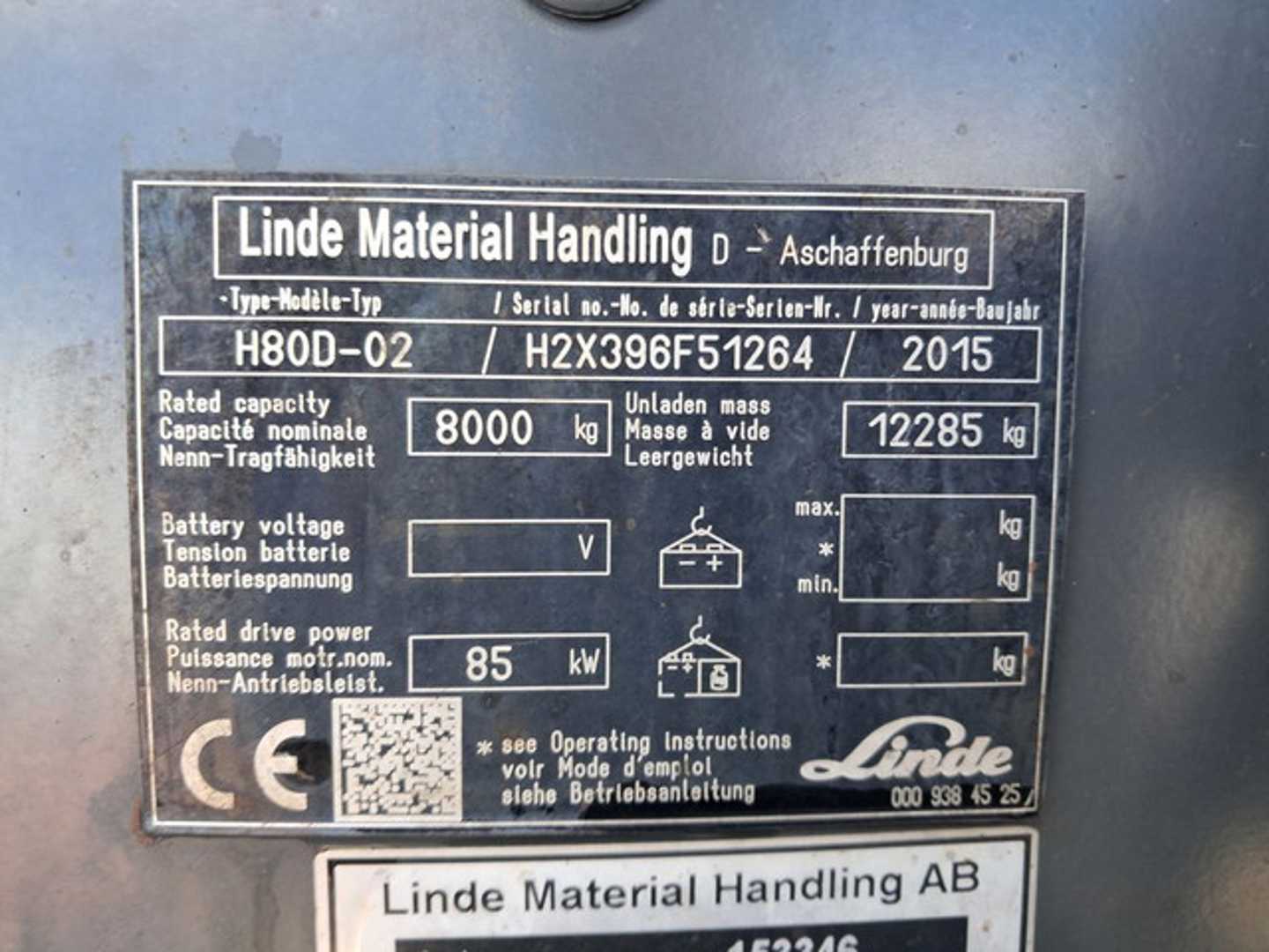 Used Forklift Linde H80D-02 4 riteņu dakšu iekrāvējs (Image 9) Used Forklift Linde H80D-02 4 riteņu dakšu iekrāvējs (Image 9)