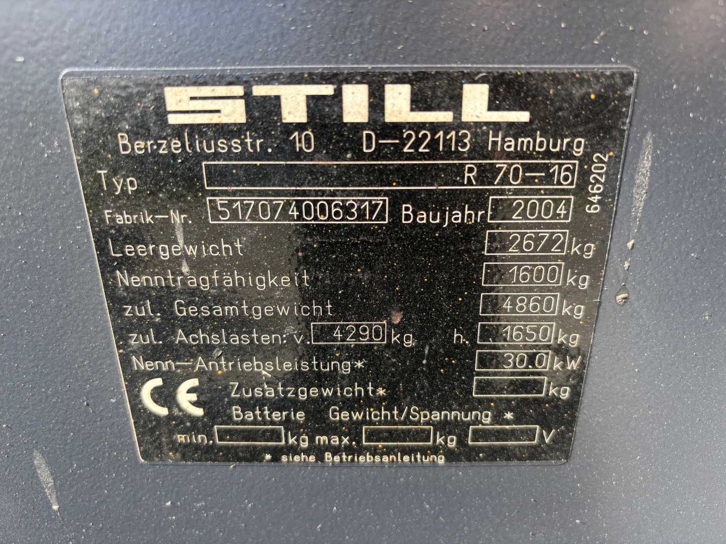 Used Forklift STILL R70-16 D Dieselstapler 4 riteņu dakšu iekrāvējs (Image 7)