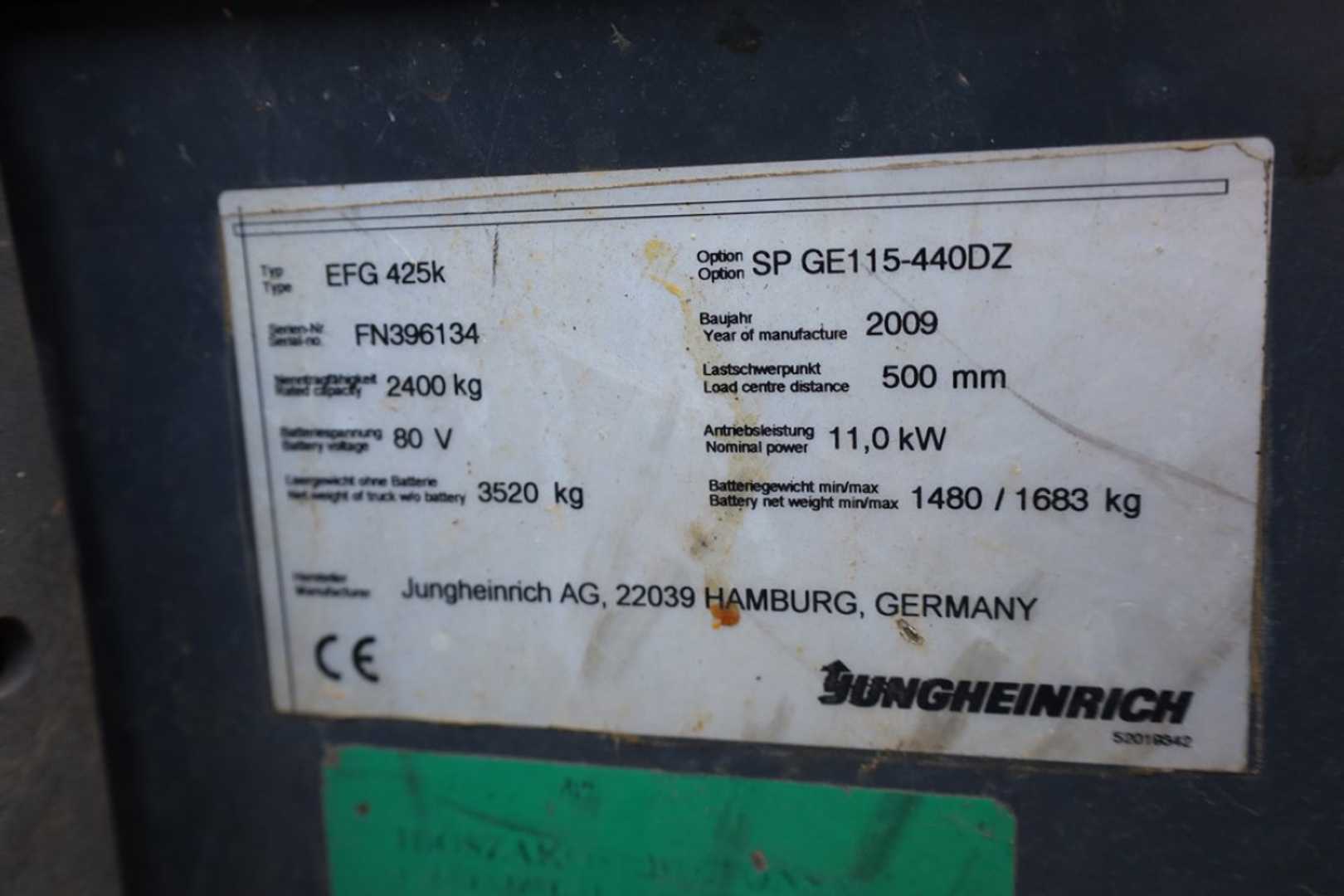 Used Forklift Jungheinrich EFG425K 4 riteņu dakšu iekrāvējs (Image 7)