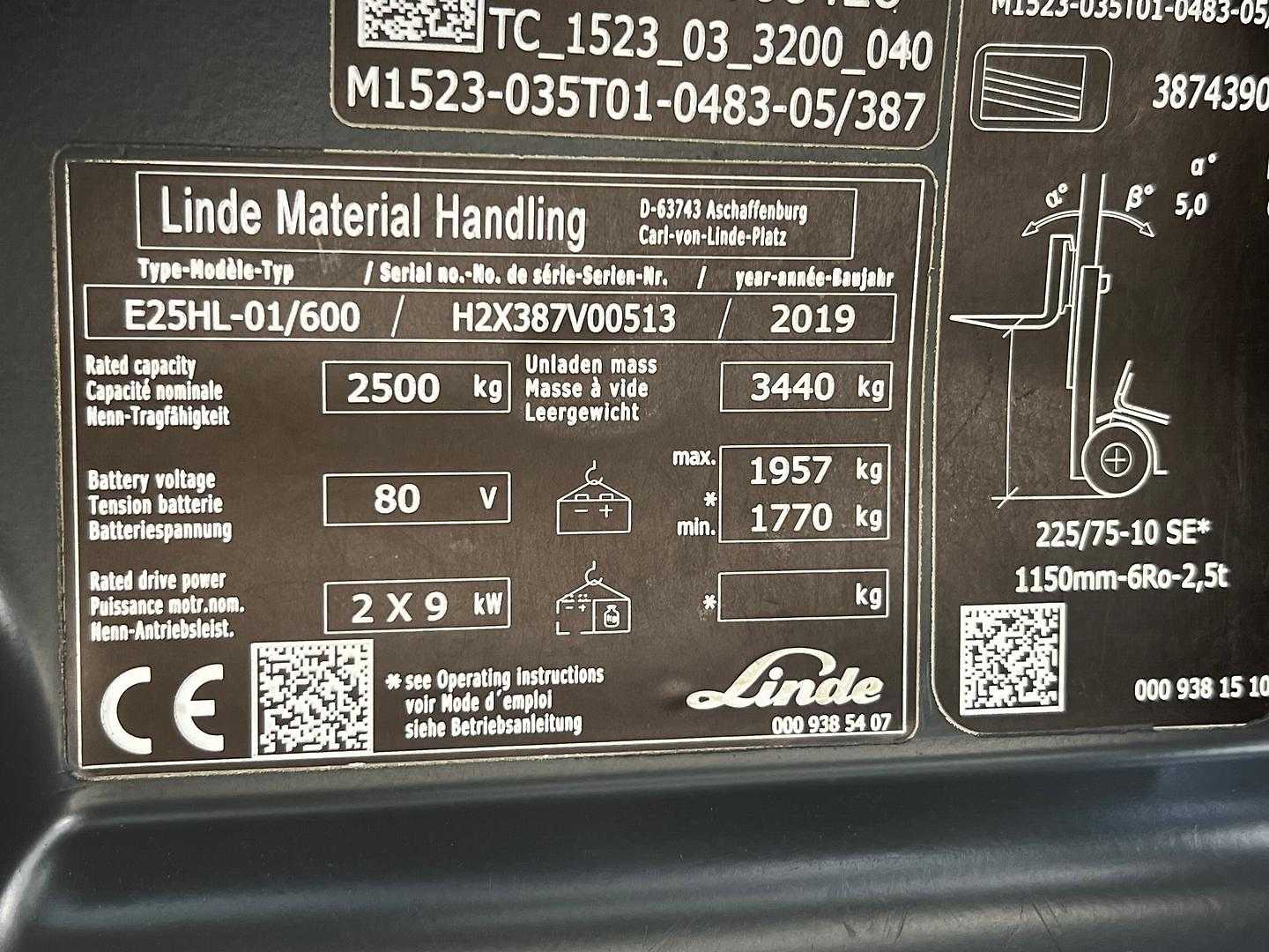Used Forklift Linde E25-01 /HL600 4 riteņu dakšu iekrāvējs (Image 3) Used Forklift Linde E25-01 /HL600 4 riteņu dakšu iekrāvējs (Image 3)