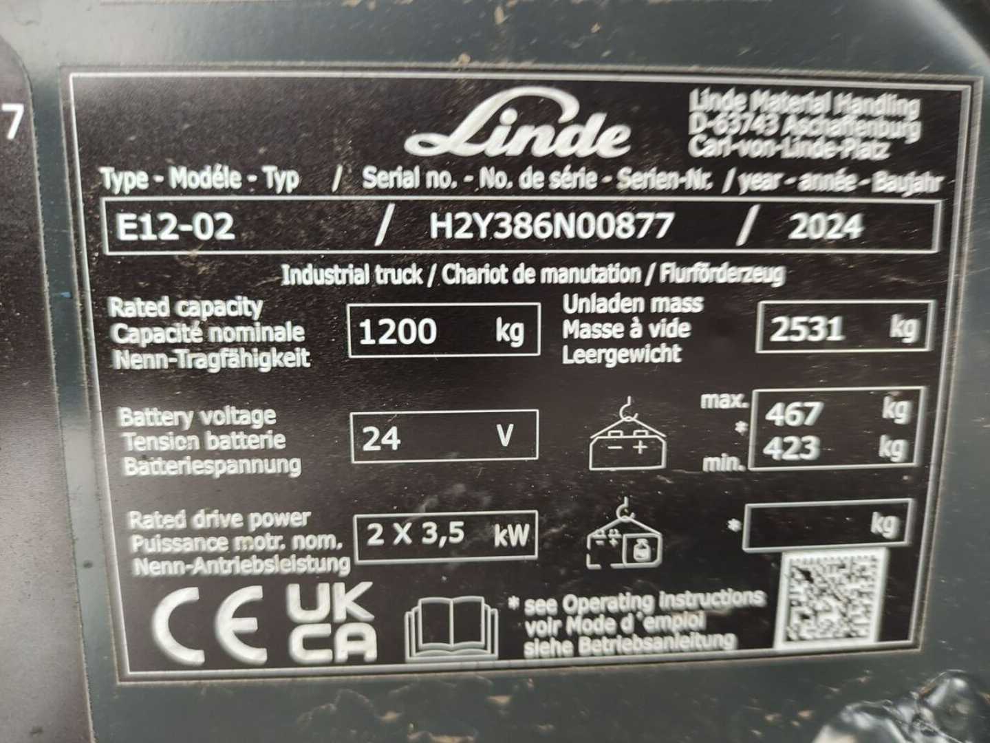 Used Forklift Linde E12-02/386 EVO 4 riteņu dakšu iekrāvējs (Image 7) Used Forklift Linde E12-02/386 EVO 4 riteņu dakšu iekrāvējs (Image 7)