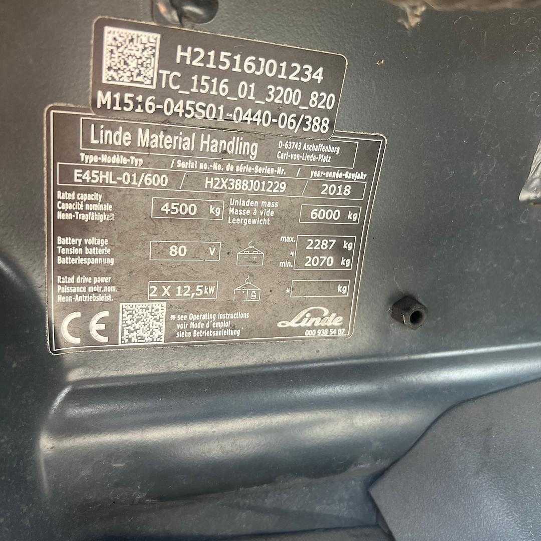 Used Forklift Linde E45 4 riteņu dakšu iekrāvējs (Image 14) Used Forklift Linde E45 4 riteņu dakšu iekrāvējs (Image 14)