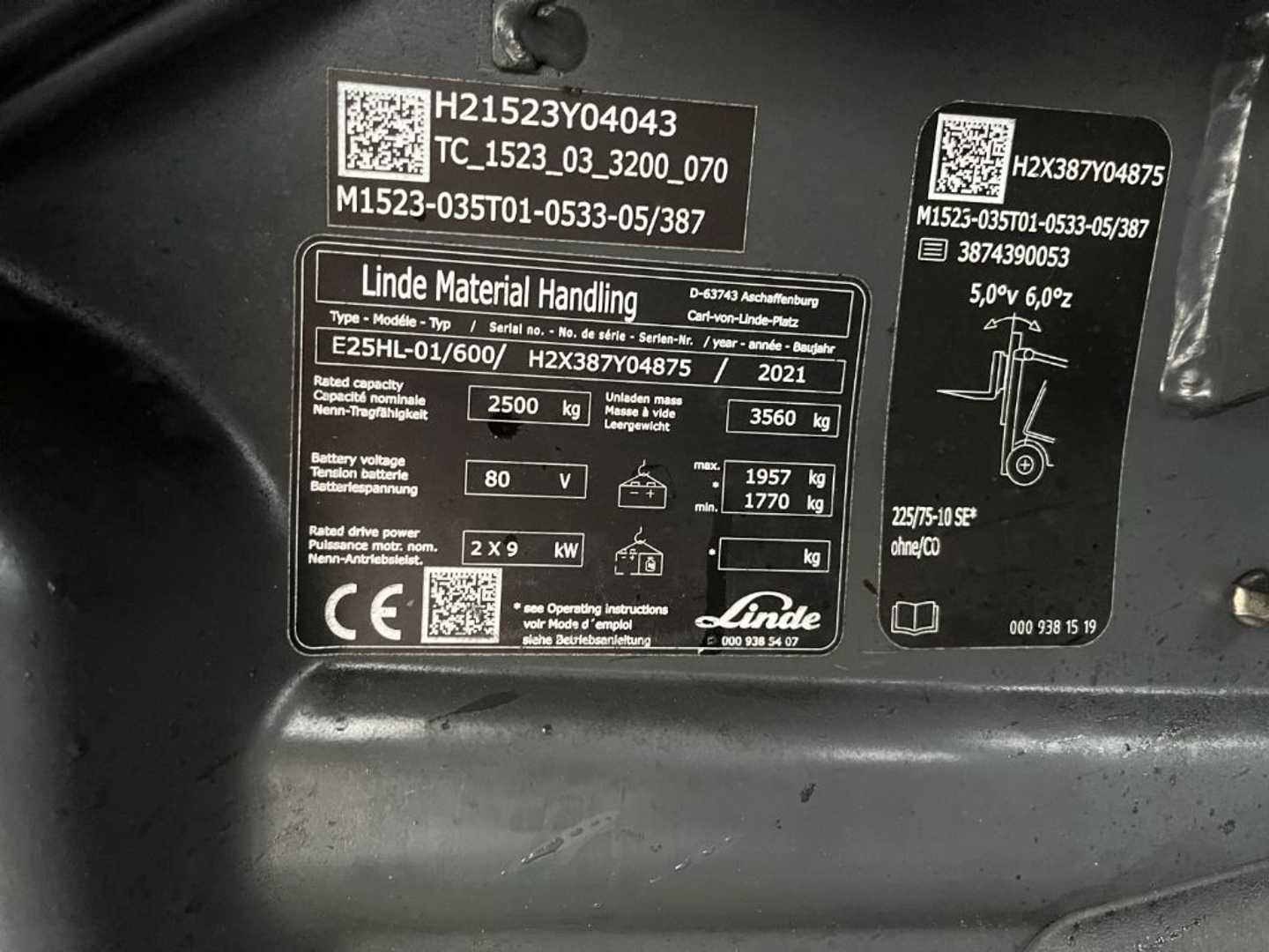 Used Forklift Linde E25HL-01/600 4 riteņu dakšu iekrāvējs (Image 4)