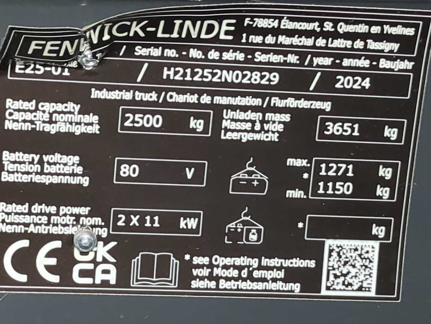 Used Forklift Linde E25-1252-01 4 riteņu dakšu iekrāvējs (Image 6)