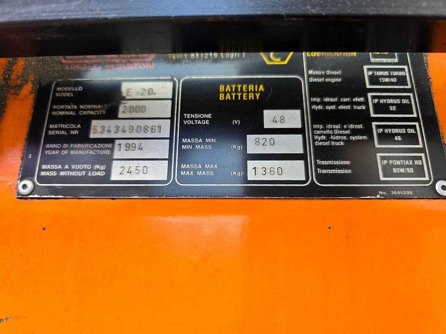 Used Forklift Lugli E20 4 riteņu dakšu iekrāvējs (Image 7) Used Forklift Lugli E20 4 riteņu dakšu iekrāvējs (Image 7)