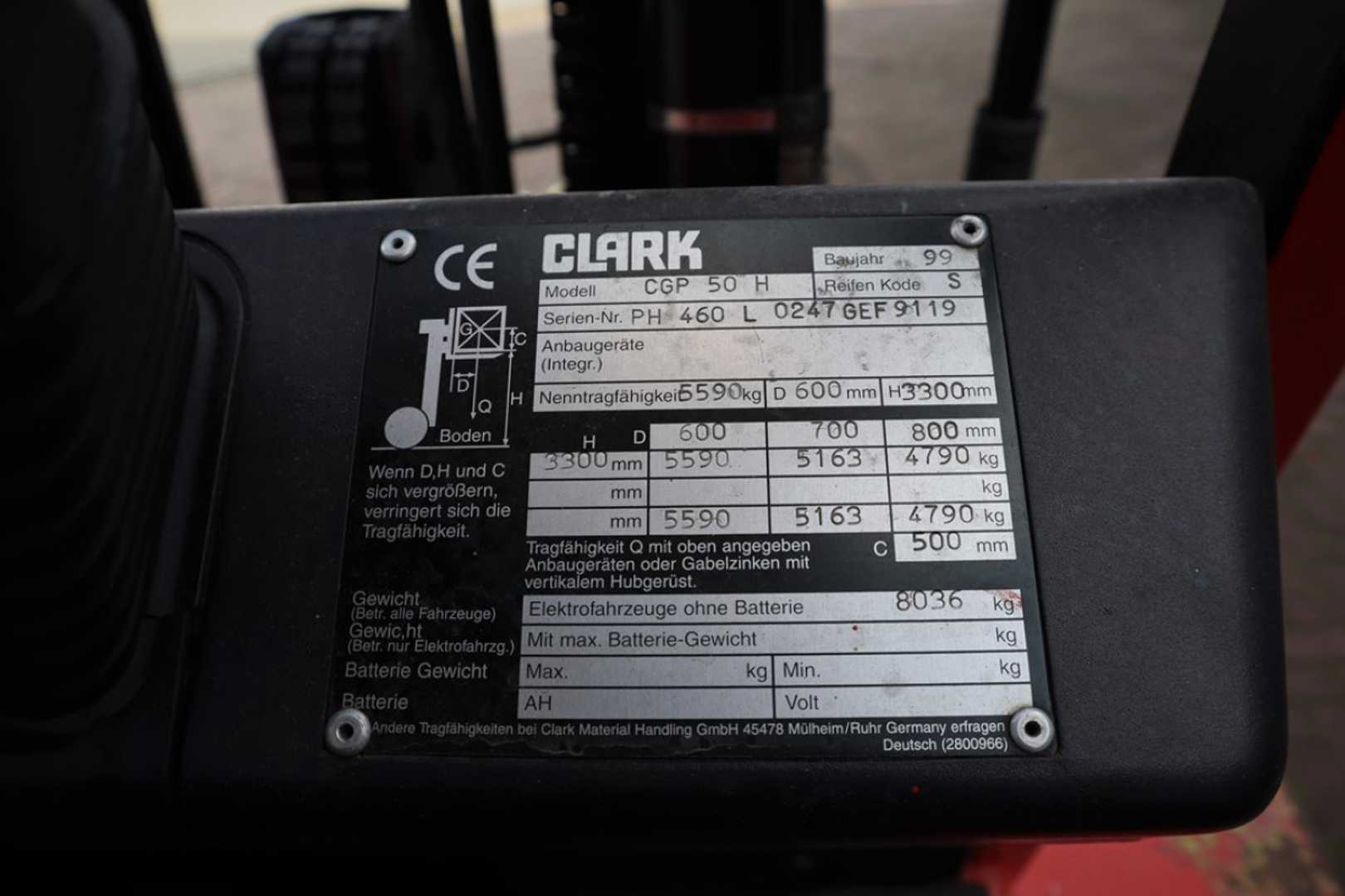 Used Forklift Clark CGP50H 4 riteņu dakšu iekrāvējs (Image 7) Used Forklift Clark CGP50H 4 riteņu dakšu iekrāvējs (Image 7)