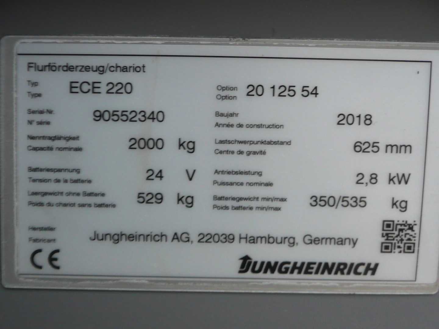 Used Forklift Jungheinrich ECE 220 1250x540mm Apakšējo augstplauktu komplektētājs (< 2,5 m) (Image 20) Used Forklift Jungheinrich ECE 220 1250x540mm Apakšējo augstplauktu komplektētājs (< 2,5 m) (Image 20)