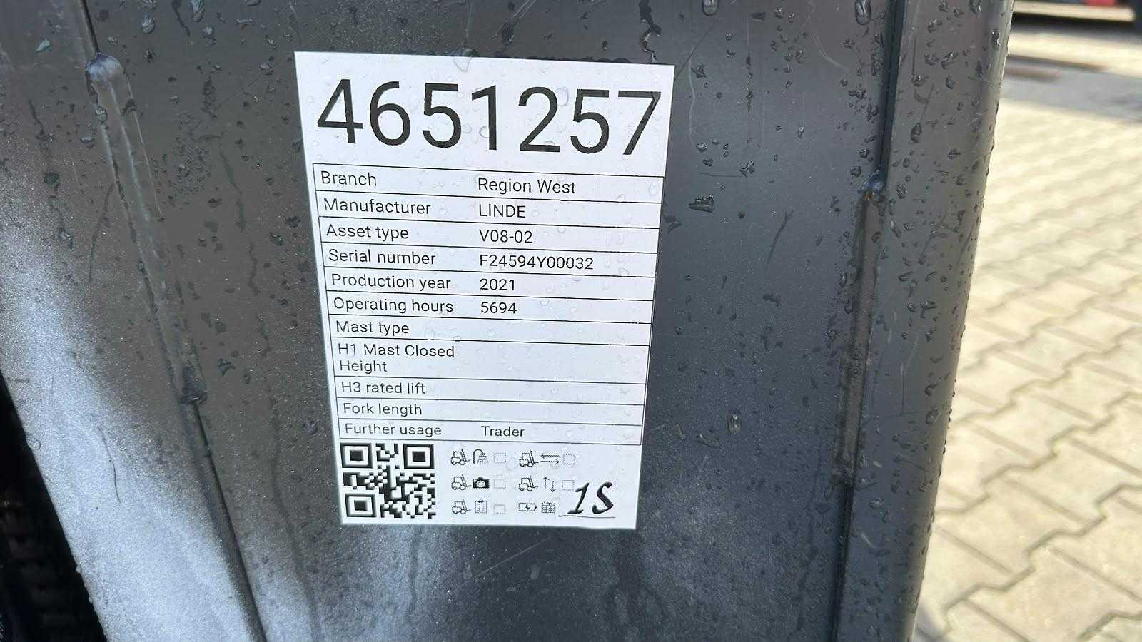 Used Forklift Linde V 08-02 Apakšējo augstplauktu komplektētājs (< 2,5 m) (Image 7) Used Forklift Linde V 08-02 Apakšējo augstplauktu komplektētājs (< 2,5 m) (Image 7)