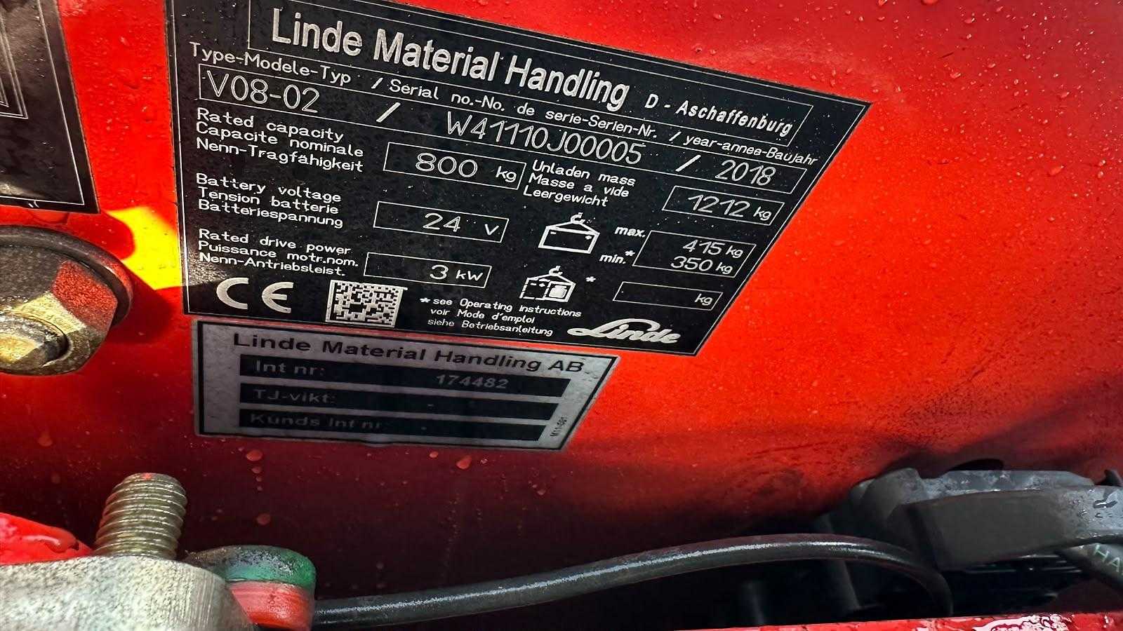 Used Forklift Linde V 08-02 Apakšējo augstplauktu komplektētājs (< 2,5 m) (Image 11) Used Forklift Linde V 08-02 Apakšējo augstplauktu komplektētājs (< 2,5 m) (Image 11)