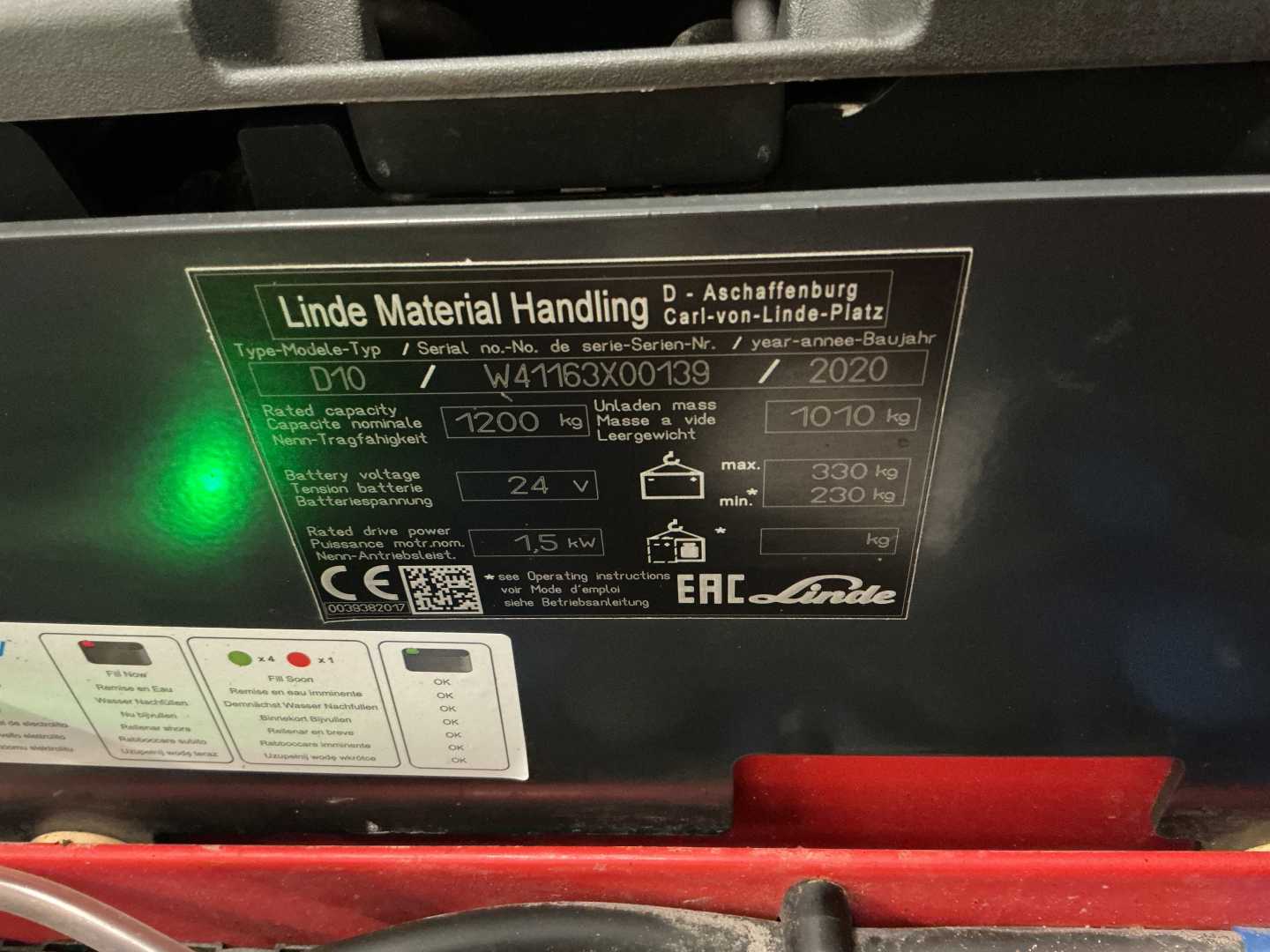 Used Forklift Linde D10 Augšējo augstplauktu komplektētājs (< 6 m) (Image 4)