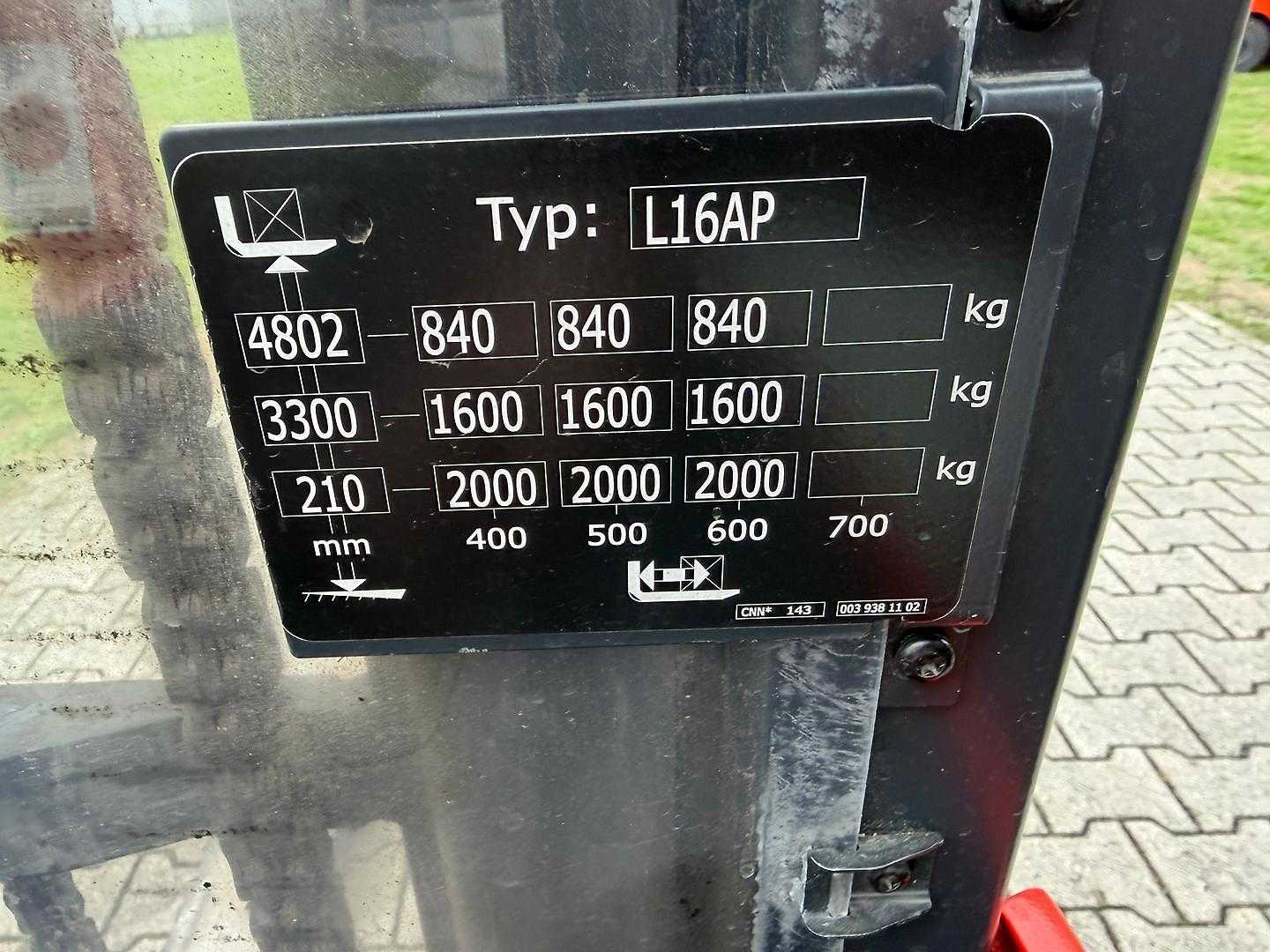 Used Forklift Linde L16 AP Triplex Balstdakšu krautņotāja vadītāja stāvplatforma (vai līdzbraucēja platforma) (Image 5) Used Forklift Linde L16 AP Triplex Balstdakšu krautņotāja vadītāja stāvplatforma (vai līdzbraucēja platforma) (Image 5)