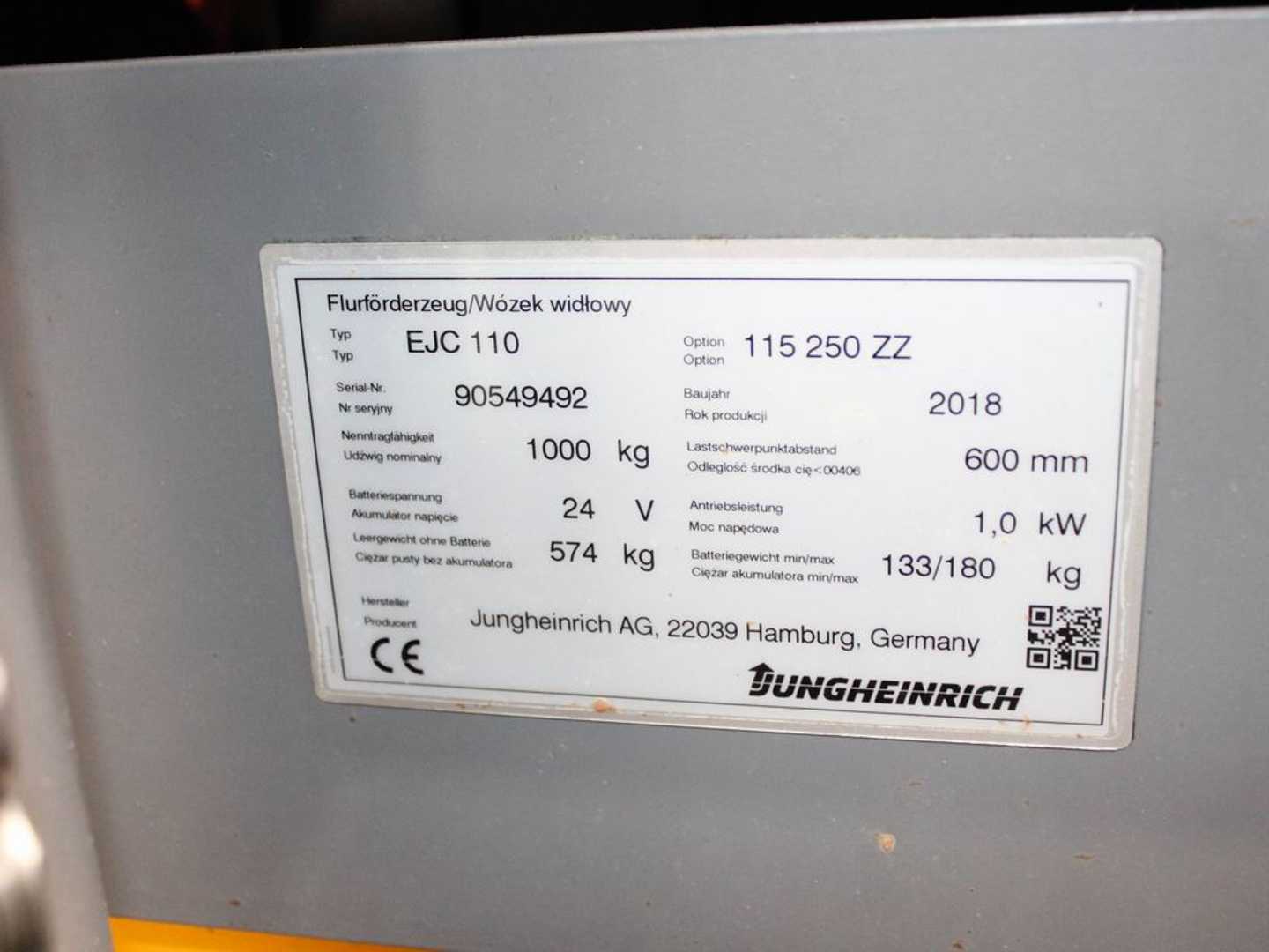 Used Forklift Jungheinrich EJC 110 G115-57-250ZZ Li-Ion Balstdakšu krautņotājs ar dīseli (Image 3) Used Forklift Jungheinrich EJC 110 G115-57-250ZZ Li-Ion Balstdakšu krautņotājs ar dīseli (Image 3)