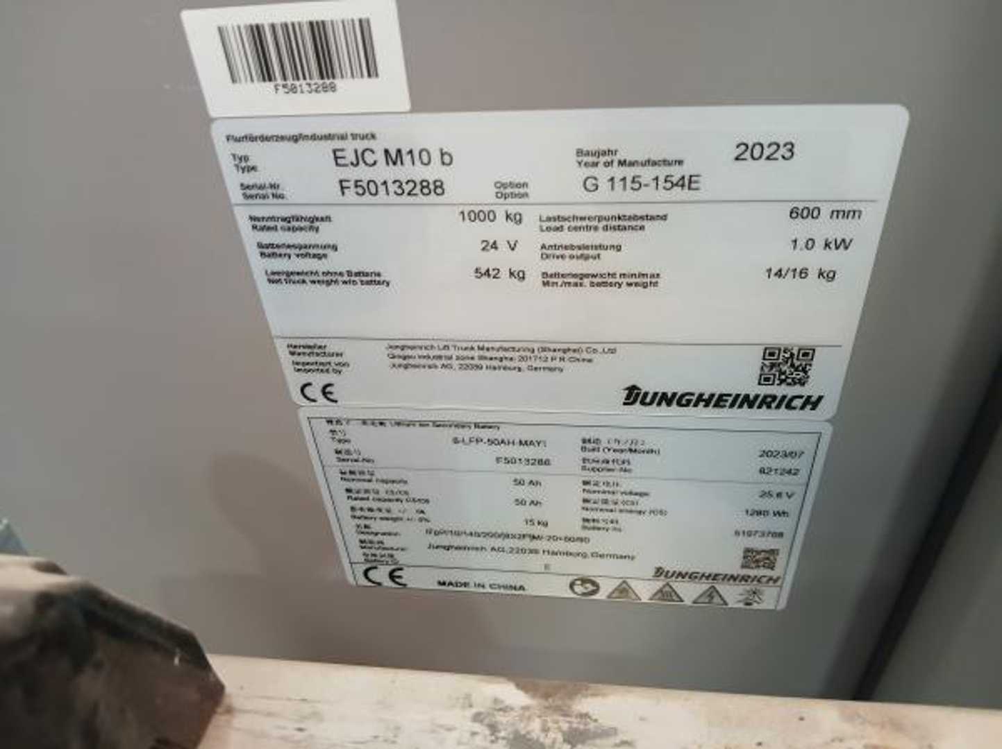 Used Forklift Jungheinrich EJC M10i b G 115 154 E Balstdakšu krautņotājs ar dīseli (Image 7)