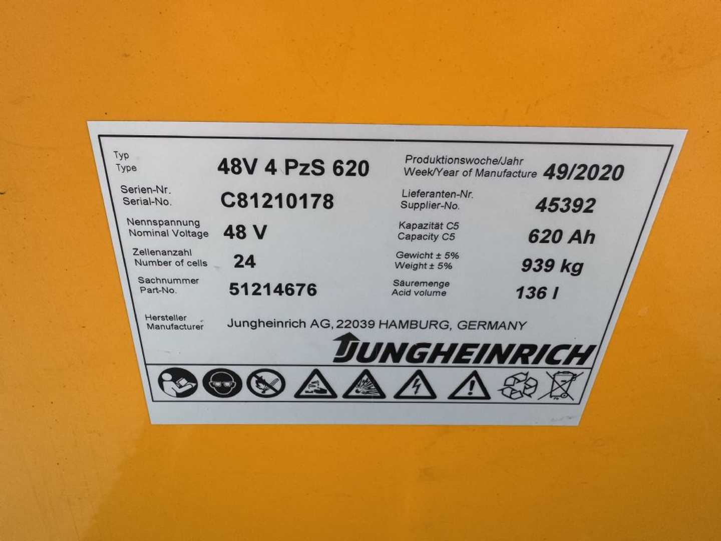 Used Forklift Jungheinrich ETV 214 Baujahr 2020 / Stunden 3356 HH 7700 Bīdmasta iekrāvējs (Image 9) Used Forklift Jungheinrich ETV 214 Baujahr 2020 / Stunden 3356 HH 7700 Bīdmasta iekrāvējs (Image 9)