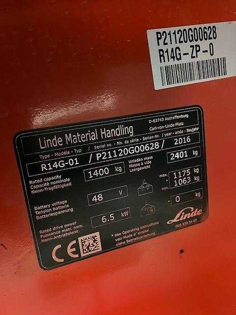 Used Forklift Linde R14G Bīdmasta iekrāvējs (Image 10) Used Forklift Linde R14G Bīdmasta iekrāvējs (Image 10)