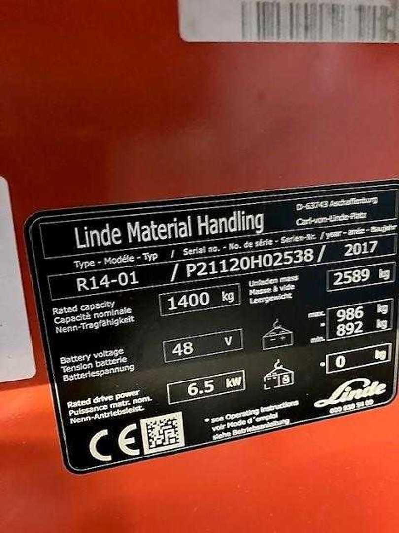 Used Forklift Linde R14 Bīdmasta iekrāvējs (Image 6) Used Forklift Linde R14 Bīdmasta iekrāvējs (Image 6)