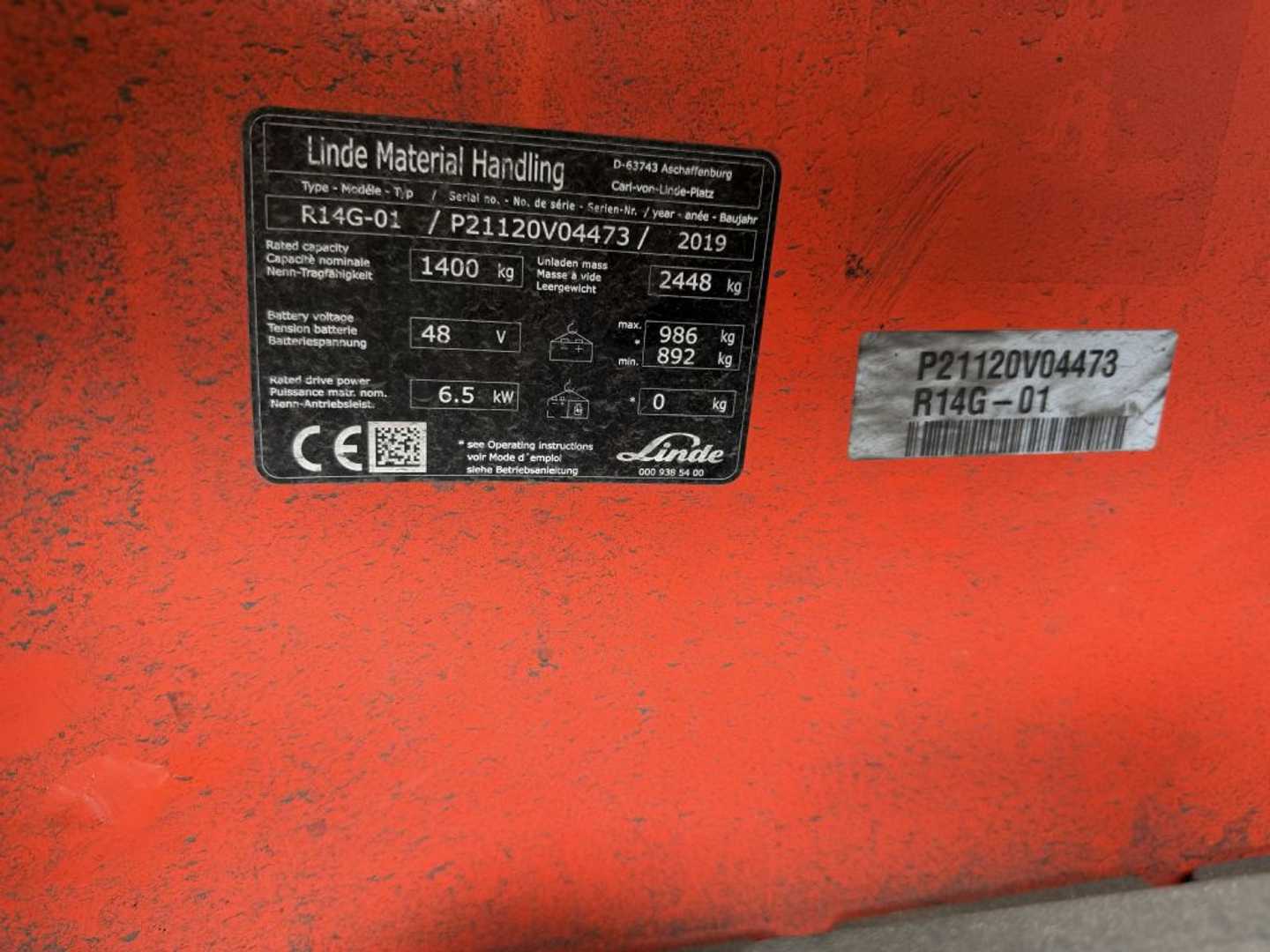 Used Forklift Linde R14G-01 Bīdmasta iekrāvējs (Image 8) Used Forklift Linde R14G-01 Bīdmasta iekrāvējs (Image 8)