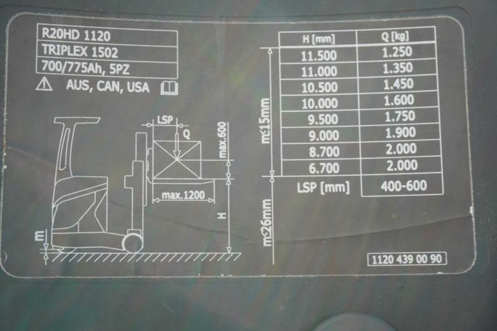 Used Forklift Linde R 20 HD 1120 Bīdmasta iekrāvējs (Image 8) Used Forklift Linde R 20 HD 1120 Bīdmasta iekrāvējs (Image 8)