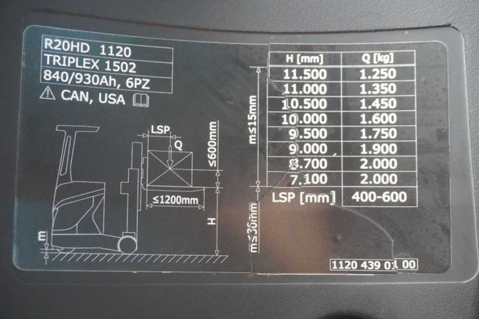 Used Forklift Linde R 20 HD 1120 Bīdmasta iekrāvējs (Image 9)
