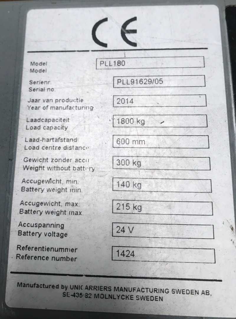 Used Forklift Atlet PLL180 Gājēju krautņotājs ar dīseli (Image 11) Used Forklift Atlet PLL180 Gājēju krautņotājs ar dīseli (Image 11)