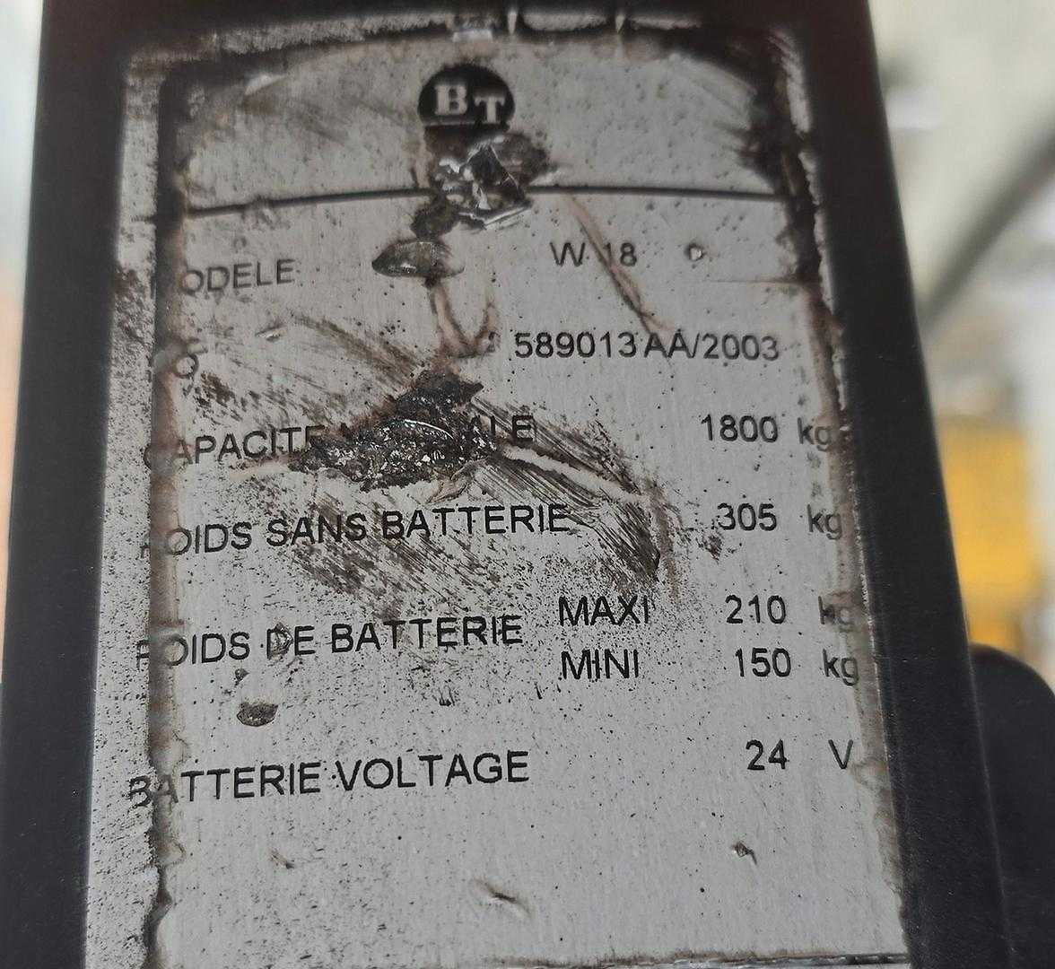 Used Forklift BT W18 Gājēju krautņotājs ar dīseli (Image 4) Used Forklift BT W18 Gājēju krautņotājs ar dīseli (Image 4)