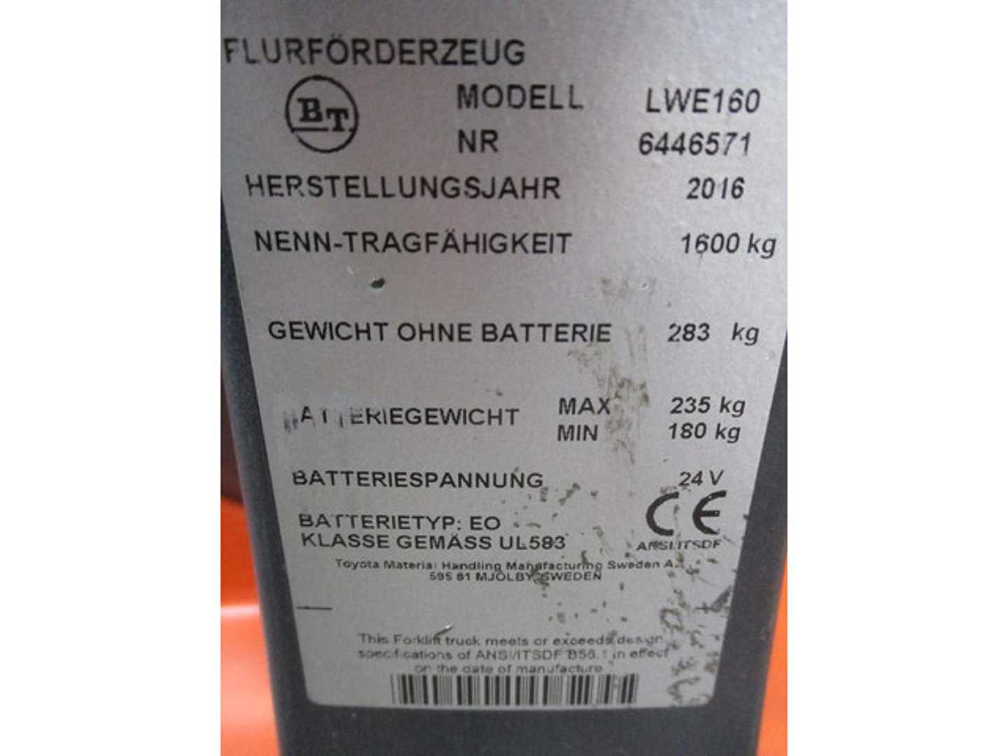 Used Forklift BT LWE160 Gājēju krautņotājs ar dīseli (Image 10)