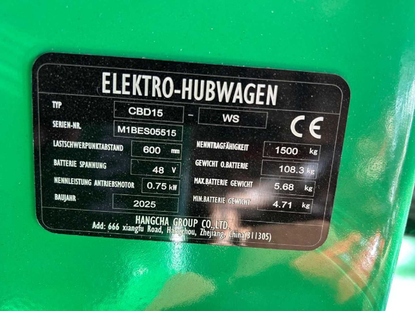 Used Forklift Hangcha CBD15-WS Gājēju krautņotājs ar dīseli (Image 7)