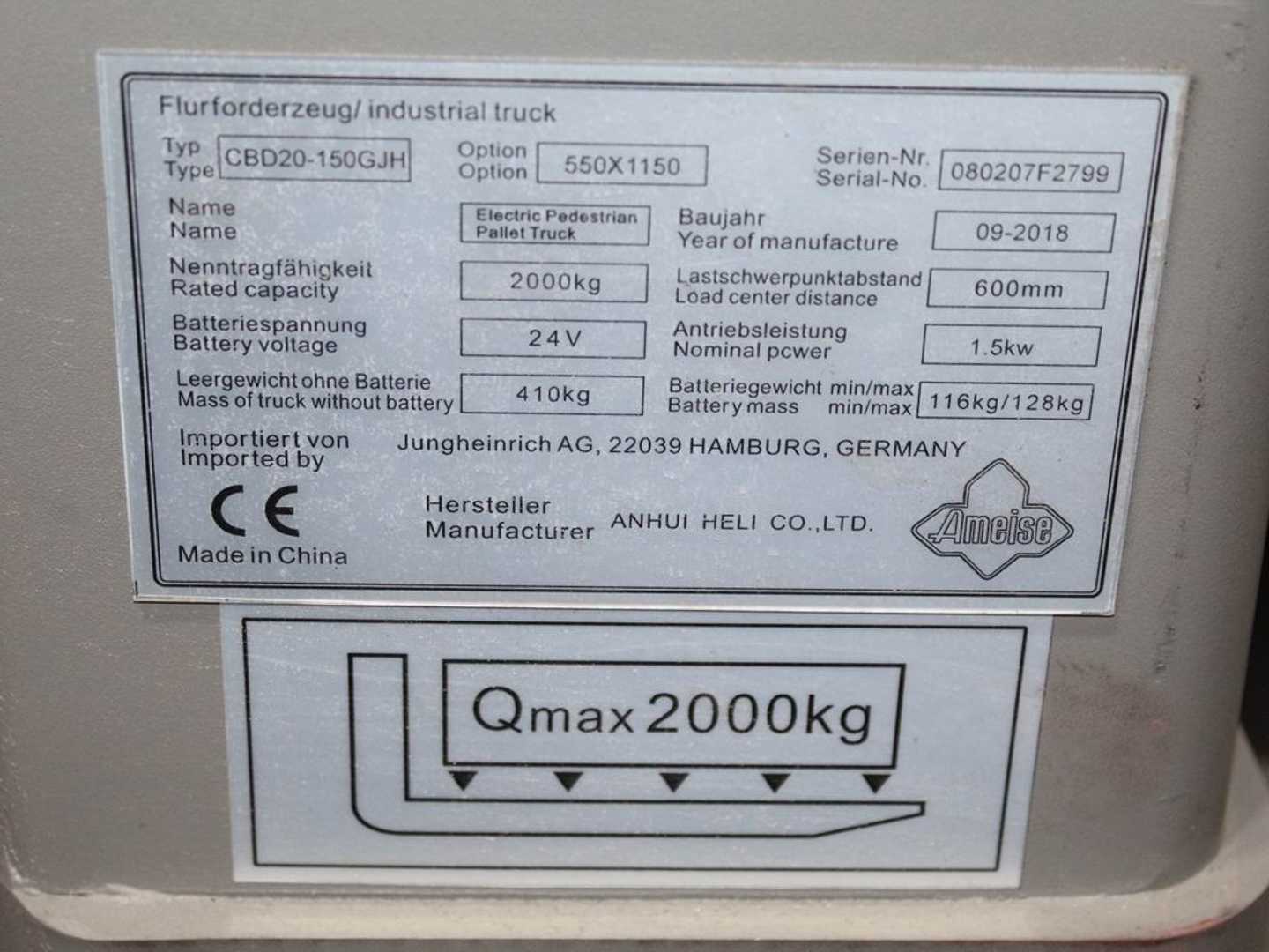 Used Forklift Heli CBD 20-150GJH Gājēju krautņotājs ar dīseli (Image 5) Used Forklift Heli CBD 20-150GJH Gājēju krautņotājs ar dīseli (Image 5)