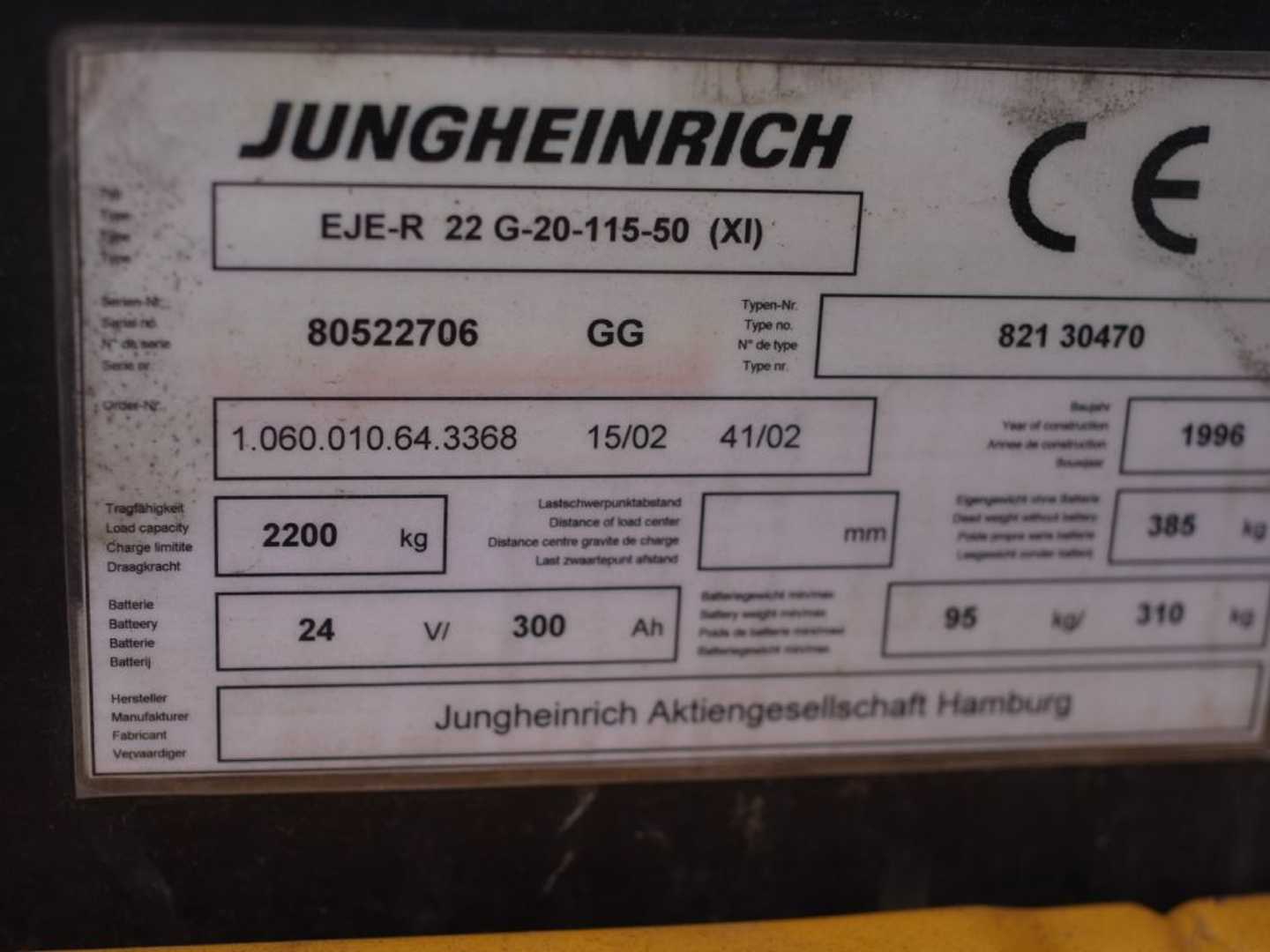 Used Forklift Jungheinrich EJE-R22G20-115-50 Gājēju krautņotājs ar dīseli (Image 4)