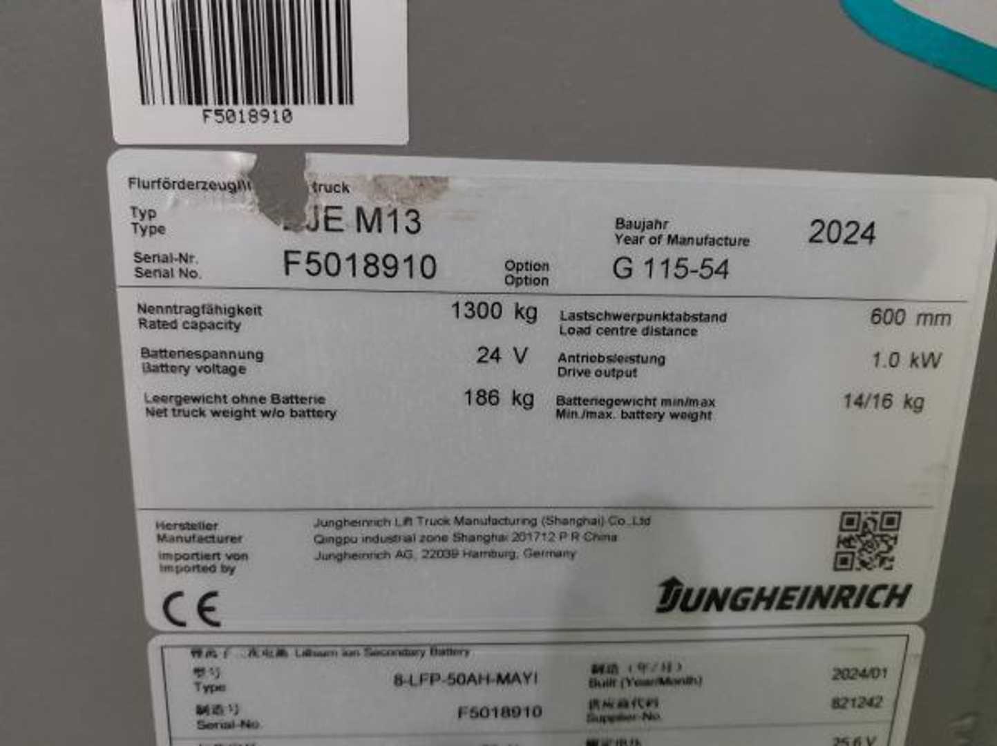 Used Forklift Jungheinrich EJE M13 G 115 54 Gājēju krautņotājs ar dīseli (Image 5) Used Forklift Jungheinrich EJE M13 G 115 54 Gājēju krautņotājs ar dīseli (Image 5)