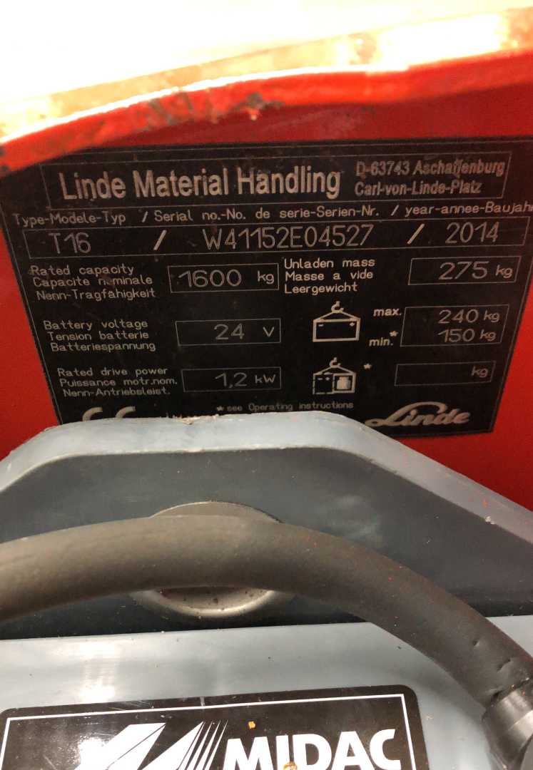 Used Forklift Linde T16 Gājēju krautņotājs ar dīseli (Image 6) Used Forklift Linde T16 Gājēju krautņotājs ar dīseli (Image 6)