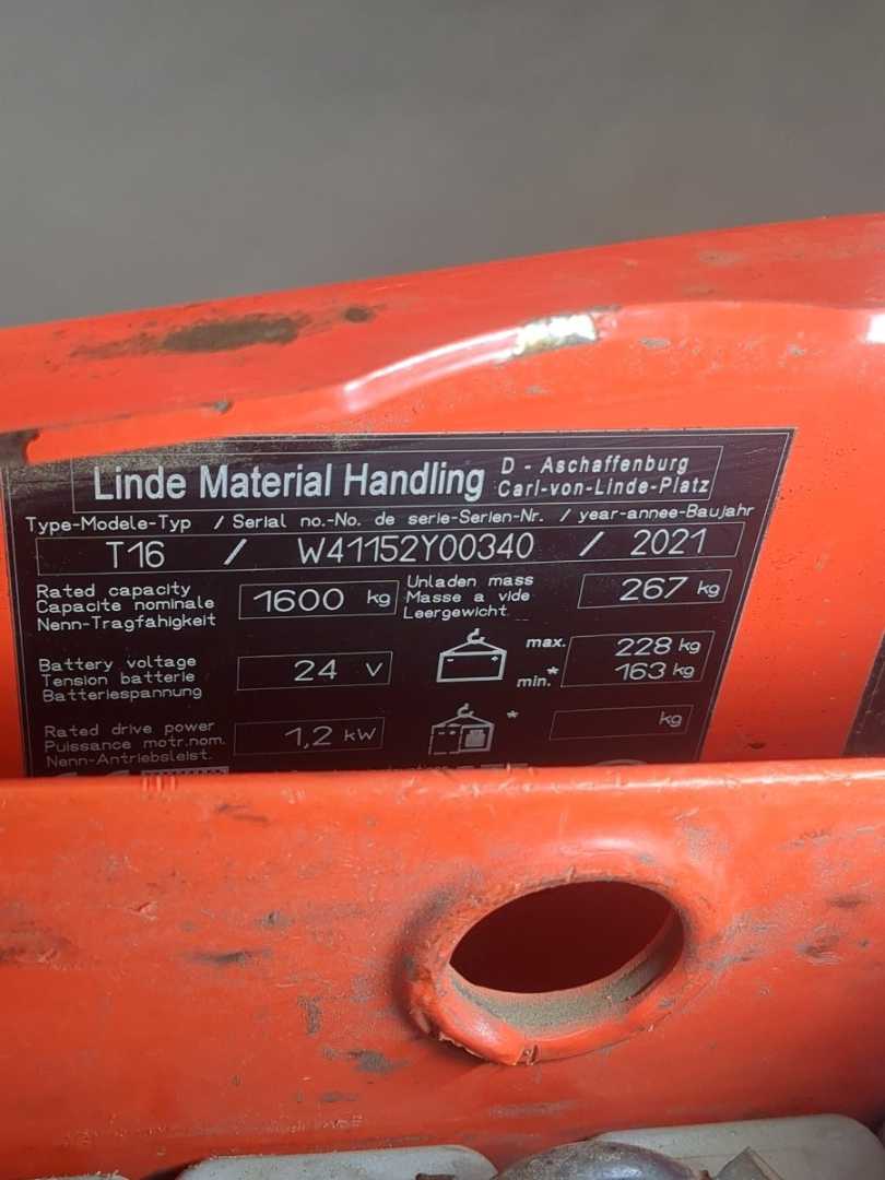 Used Forklift Linde T16-1152-02 Gājēju krautņotājs ar dīseli (Image 6) Used Forklift Linde T16-1152-02 Gājēju krautņotājs ar dīseli (Image 6)