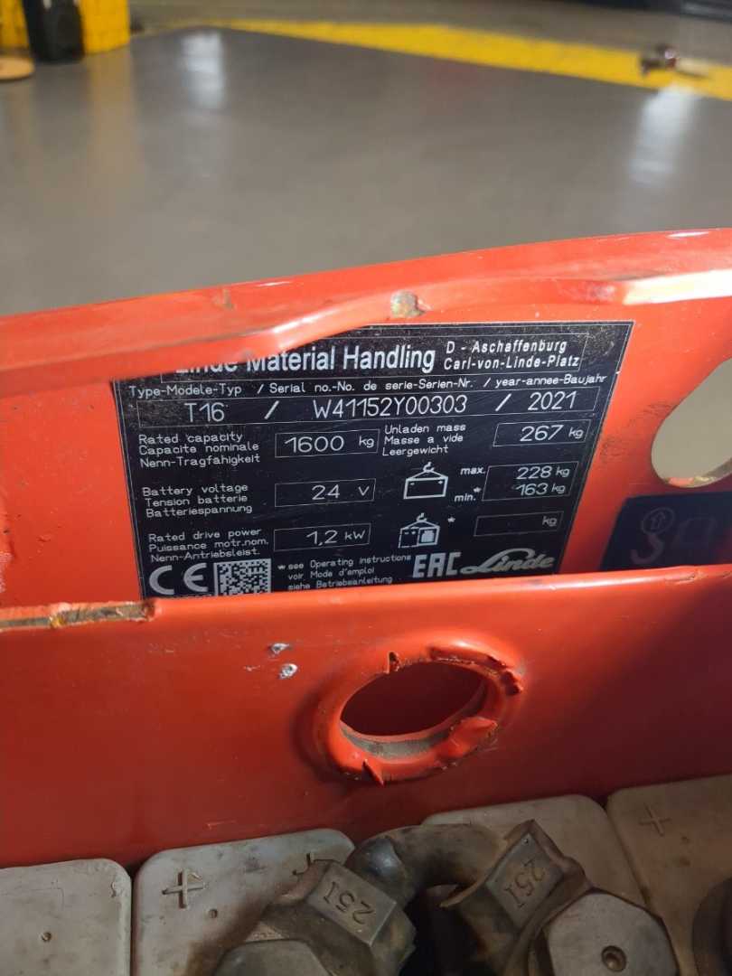 Used Forklift Linde T16-1152-02 Gājēju krautņotājs ar dīseli (Image 6) Used Forklift Linde T16-1152-02 Gājēju krautņotājs ar dīseli (Image 6)