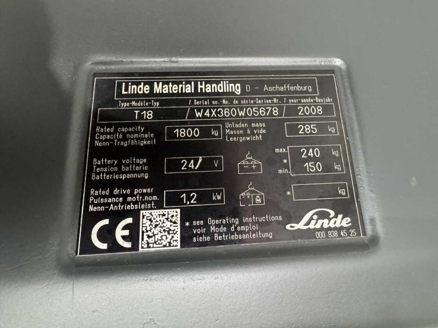 Used Forklift Linde T 18 Gājēju krautņotājs ar dīseli (Image 6) Used Forklift Linde T 18 Gājēju krautņotājs ar dīseli (Image 6)
