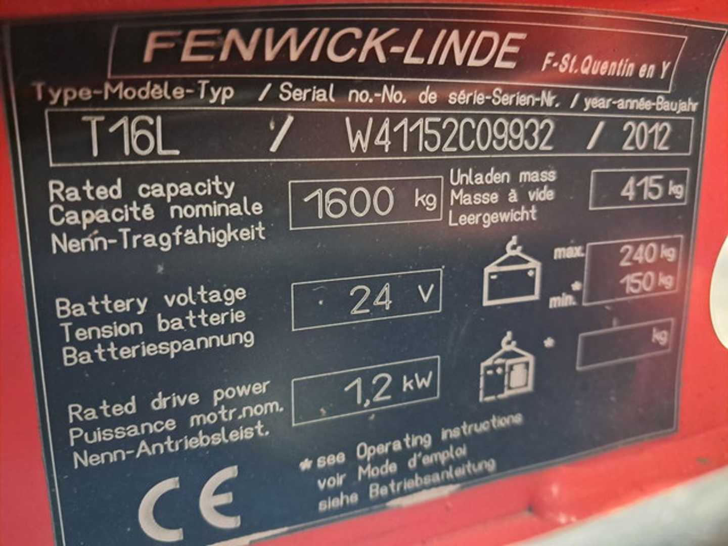 Used Forklift Linde T16L Gājēju krautņotājs (daļēji elektrisks) (Image 9)