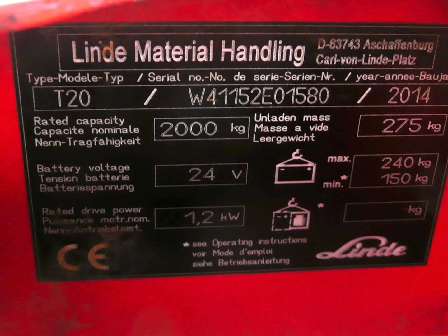 Used Forklift Linde T 20 Gājēju krautņotājs (daļēji elektrisks) (Image 16) Used Forklift Linde T 20 Gājēju krautņotājs (daļēji elektrisks) (Image 16)