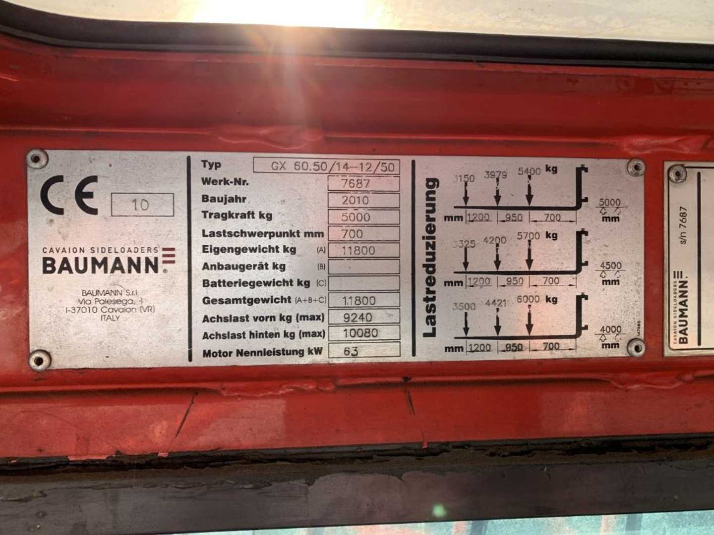 Used Forklift Baumann GX60/14/50 Sānu iekrāvējs (Image 4) Used Forklift Baumann GX60/14/50 Sānu iekrāvējs (Image 4)