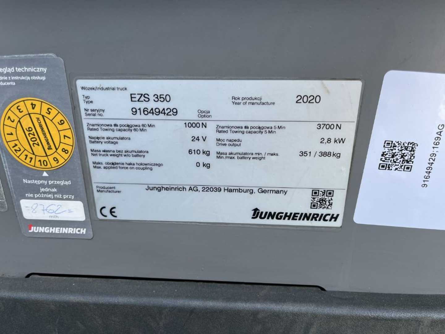 Used Forklift Jungheinrich ESZ350L Vilcējs (Image 4) Used Forklift Jungheinrich ESZ350L Vilcējs (Image 4)