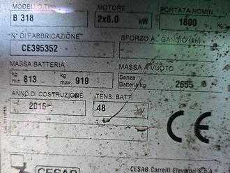 Muletto usato CESAB B318 ELEKTRO DREIRADFRONTSTAPLER (13023433)