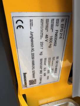 Muletto usato JUNGHEINRICH EFG 216 Baujahr 2020 / Stunden 13375 HH 4,80M ELEKTRO DREIRADFRONTSTAPLER (13074499)