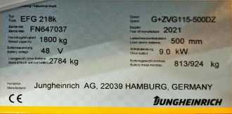 Muletto usato JUNGHEINRICH EFG 218k SP G+ZVG 115-500 DZ ELEKTRO VIERRADFRONTSTAPLER (13073542)