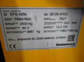 Muletto usato JUNGHEINRICH EFG 425k DP GE 120-470 DZ ELEKTRO VIERRADFRONTSTAPLER (13022934)