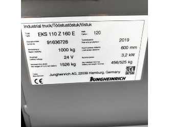Muletto usato JUNGHEINRICH EKS 110Z 160 E 1200mm ELEKTRO NIEDERHUBKOMMISSIONIERER (13061705)