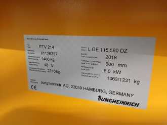 Muletto usato JUNGHEINRICH ETV 214 Li MP L GE 115 590 DZ ELEKTRO SCHUBMASTSTAPLER (13071491)