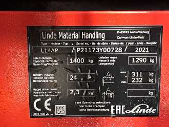 Muletto usato LINDE L14AP ELEKTRO NIEDERHUBWAGENSEMIELEKTRISCH (13058587)