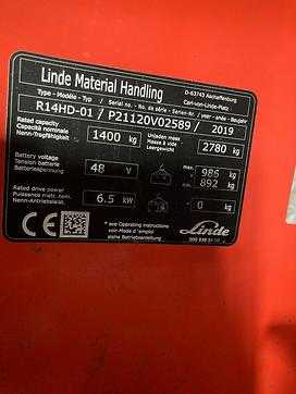 Muletto usato LINDE Linde R14W HD/1120 wide version 1670 mm ELEKTRO SCHUBMASTSTAPLER (12892164)
