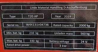 Muletto usato LINDE T20AP - 131 ELEKTRO NIEDERHUBWAGENDEICHSEL (13055664)