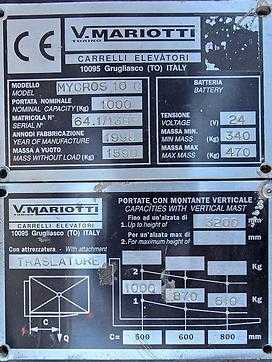 Muletto usato MARIOTTI mycros10c ELEKTRO DREIRADFRONTSTAPLER (12996100)