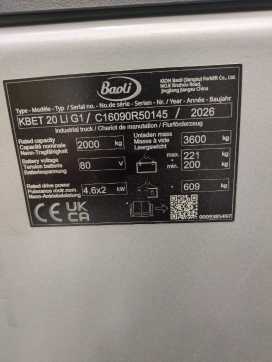 Použité vysokozdvižné vozíky BAOLI KBET20LIG1 ELEKTRO DREIRADFRONTSTAPLER (13063205)