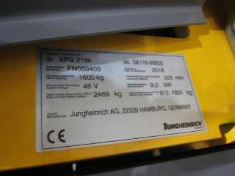 Použité vysokozdvižné vozíky JUNGHEINRICH EFG 216k SP GE 115-550 DZ ELEKTRO VIERRADFRONTSTAPLER (13003896)